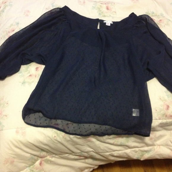 💋TRADED💋 Sheer navy blue top