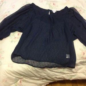 💋TRADED💋 Sheer navy blue top