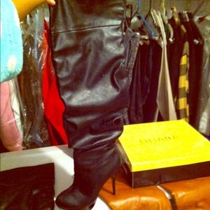 Thigh high leather tight fitting boots!!