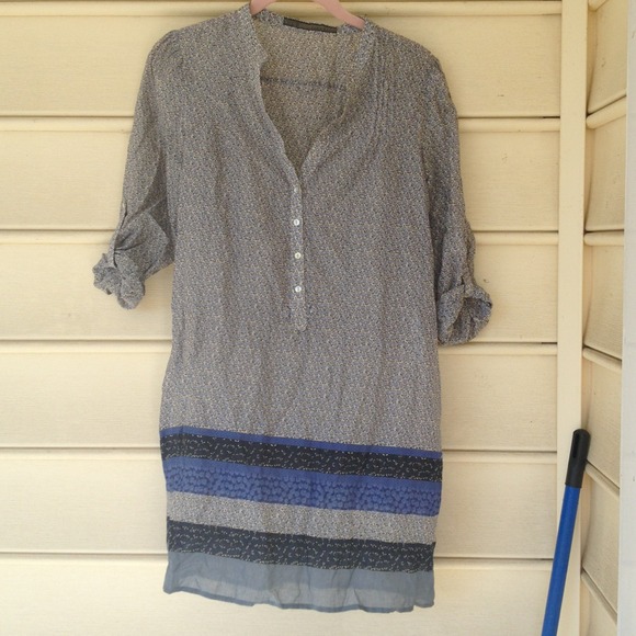 Blue printed bohemian dreas