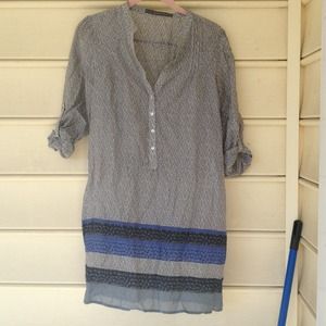 Blue printed bohemian dreas