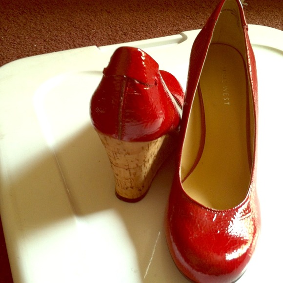 Nine west Red Patent Wedge