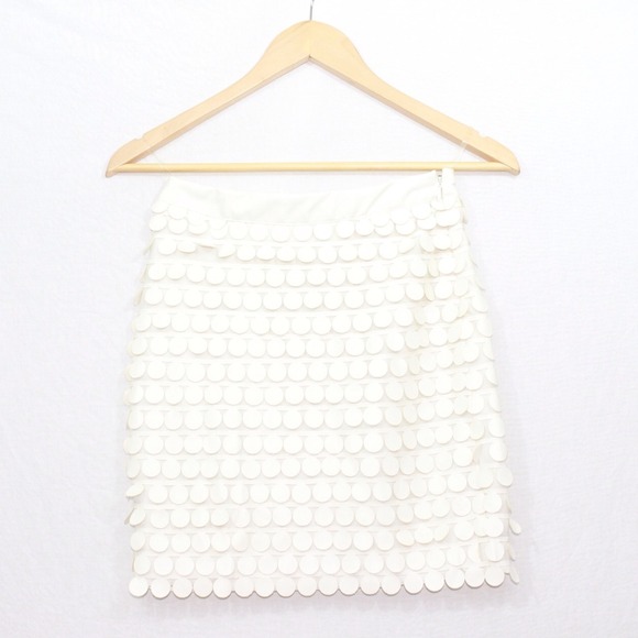 NEW White semi leather skirt