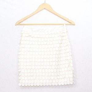 NEW White semi leather skirt