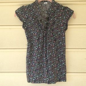 Flowered dark shirt