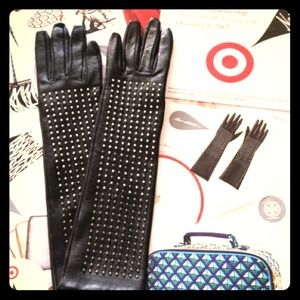 Brian Atwood Studded Leather gloves