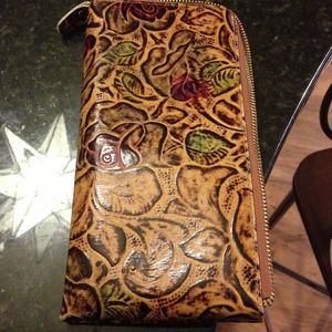 Large brown with red rose design wallet reduced!!
