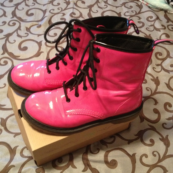 RESERVED***Doc Marten inspired Hot Pink Rain Boots