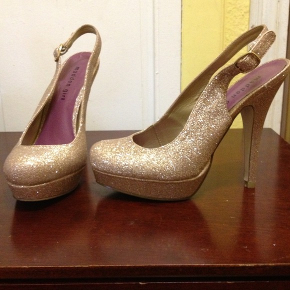 Madden girl glittery gold heels