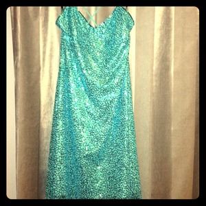Betsey Johnson turquoise sparkle dress