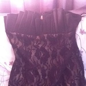 Strapless black dress