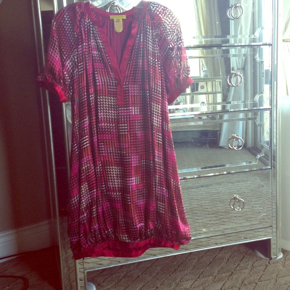 Catherine Malandrino bubble hem silk shirt dress.