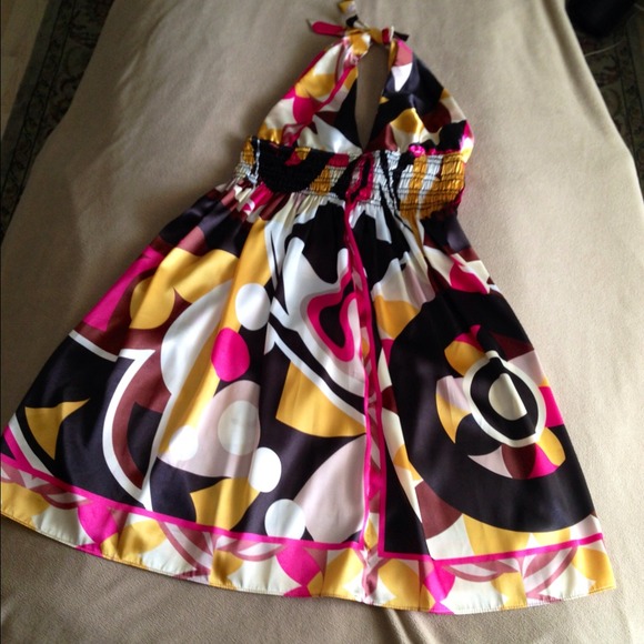 Large silkie tie straps halter dress