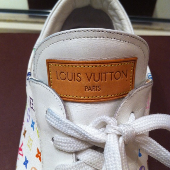 Louis Viitton leather white monogram sneakers - Picture 2 of 4