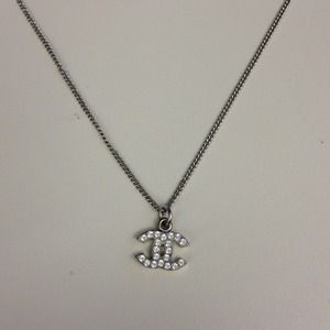 Authentic Chanel CC logo pendant necklace
