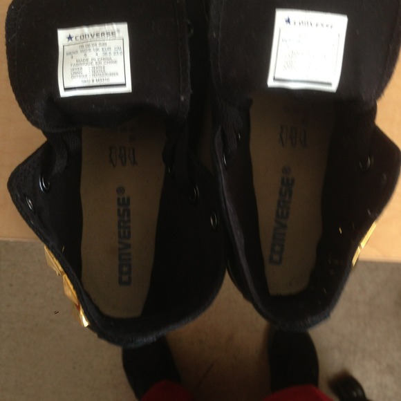 ❌SOLD❌Black High Top Converse w/ Gold Studs - Picture 4 of 4
