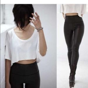 High waist faux leather leggings