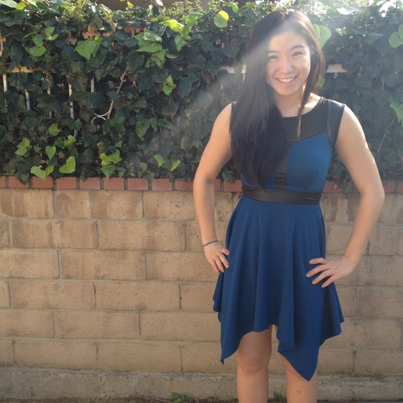 Asymetrical Blue Dress NWOT