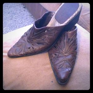 Cute cowboy boot mules