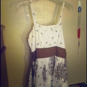 Brown & White dress.