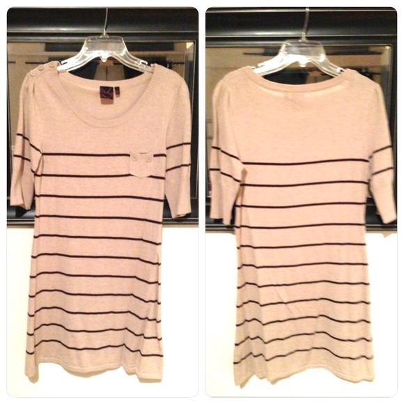 SOLD Tan and brown stripe sweater dress