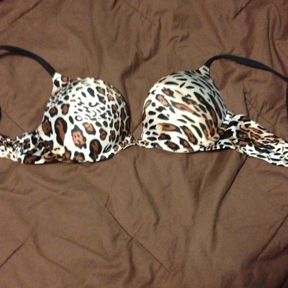 leopard print super push up bra