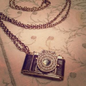 Gold Camera Necklace