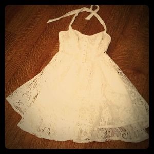 REDUCED GUESS white lace halter dress! Down from75