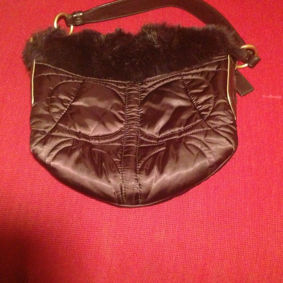 Authentic Coach brown fur purse