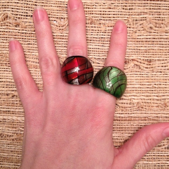 (*) Glass ring duo