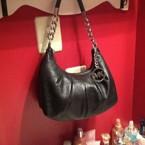 MICHAEL KORS black leather handbag