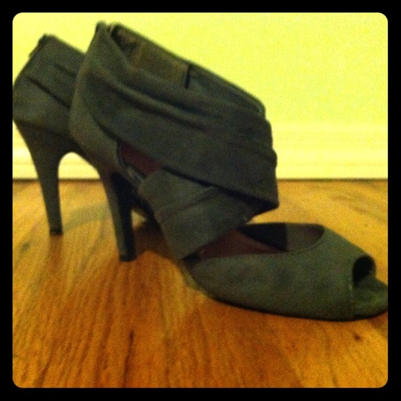 Sold* Suede wrap heels. So cute! - Picture 1 of 3