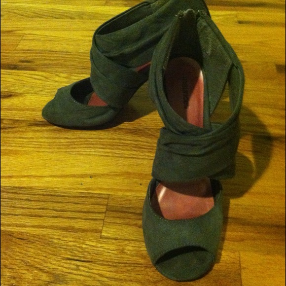 Sold* Suede wrap heels. So cute! - Picture 2 of 3