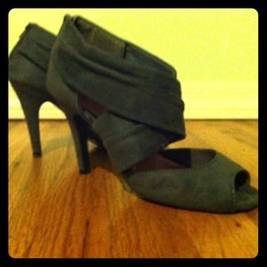 Sold* Suede wrap heels. So cute!