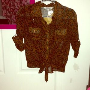 Brand new cheetah sheer top