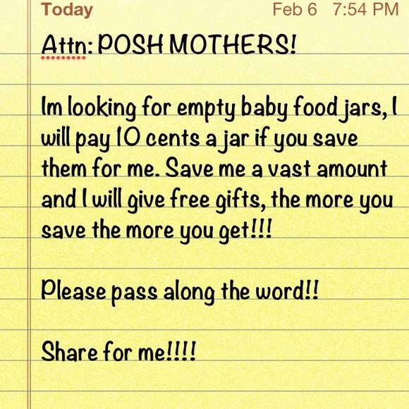 Please save your baby food jars!!!