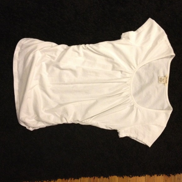 Reserved!!! White Cotton Tee with Side Scrunching