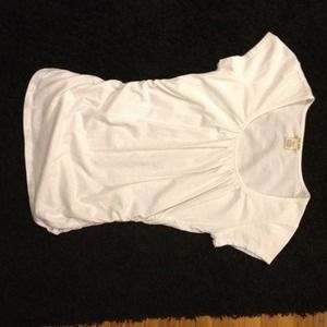 Reserved!!! White Cotton Tee with Side Scrunching