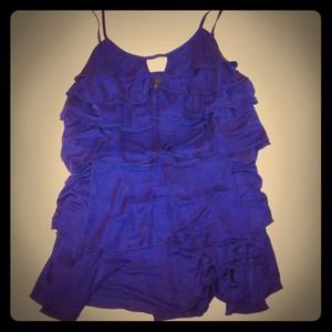 BCBG maxazria ruffled top, size small