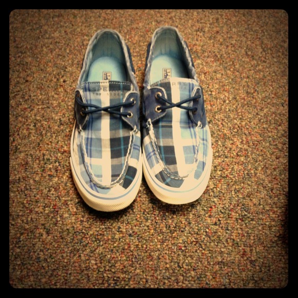 Blue plaid sperry top-siders