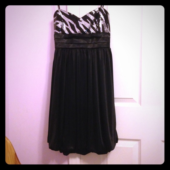 Strapless sequin zebra top dress.