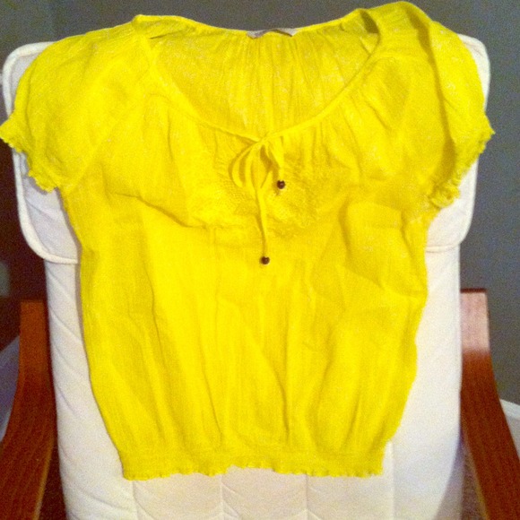 Neon yellow sheer top