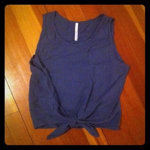Blue knot top, size small, crop top