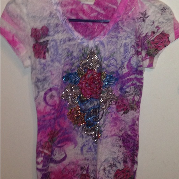 colorful shirt gems on front