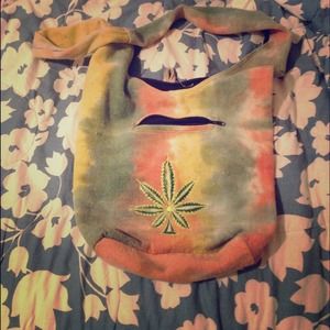 Over sized Tie Dyed bag with Marijuana Leaf ✌