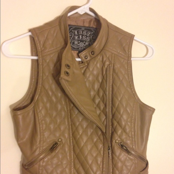 Faux leather vest
