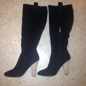 Black knee high boots