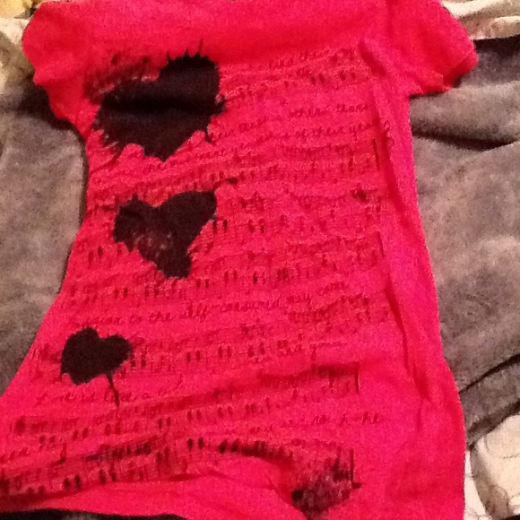 Hot pink music notes and hearts shirt