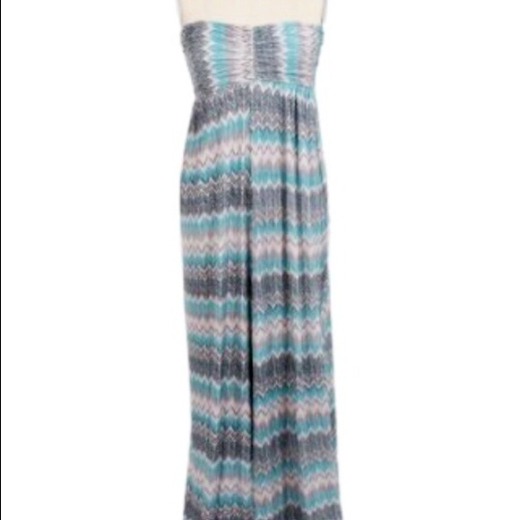 maxi dress light blue and grey
