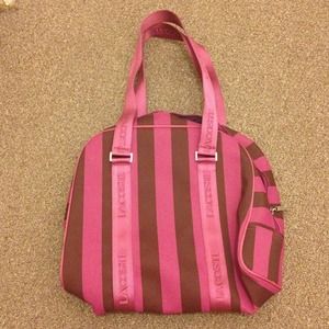 Pink and Brown Like New Lacoste Bowling Bag